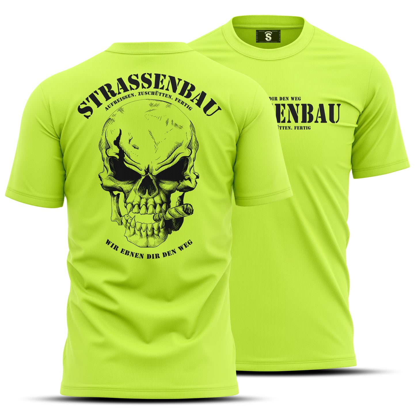 Strassenbau Herren Shirt Neon